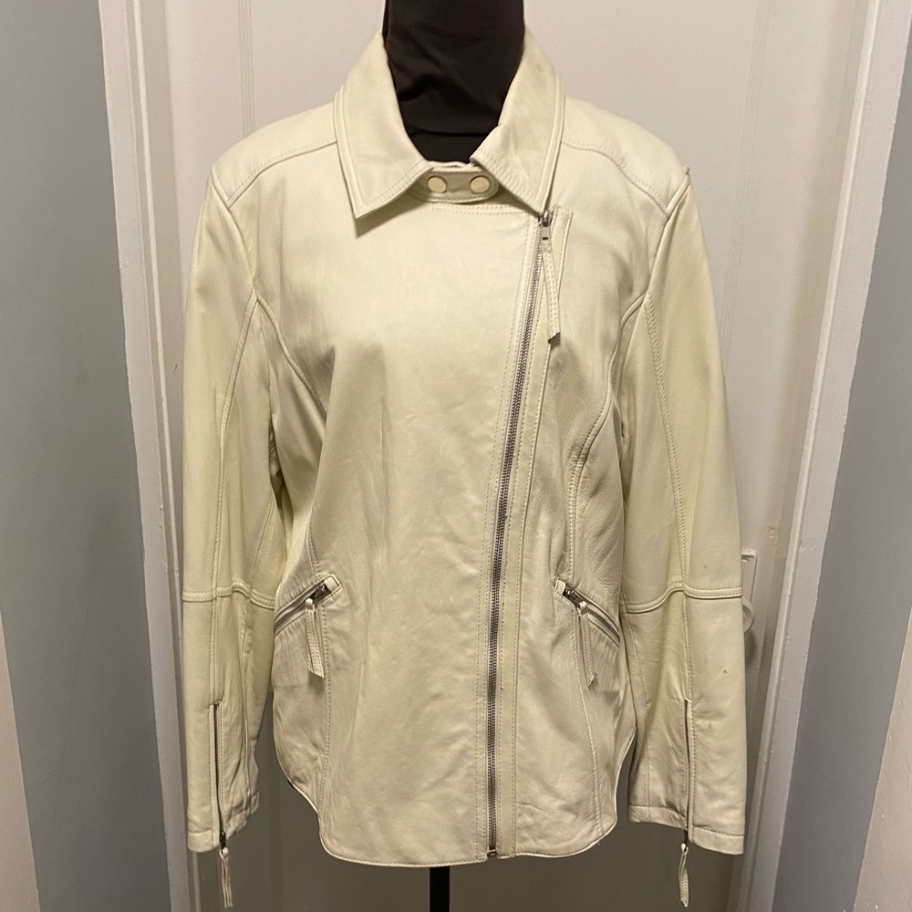 Ivory Leather Jacket